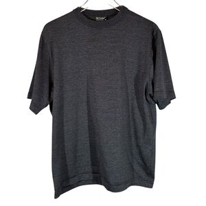 ST. CROIX Men's Medium Crewneck Short Sleeve Shirt  Heathered Black USA